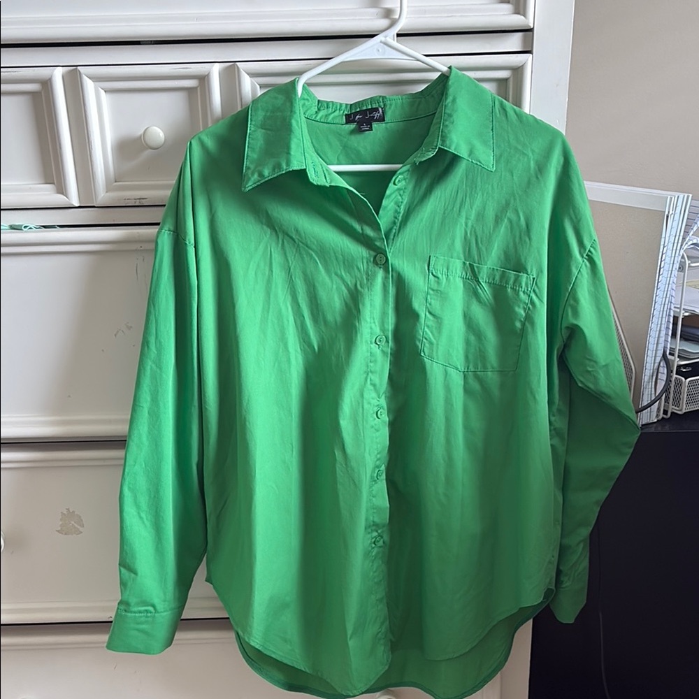 J for Justify Green Casual Button Down Shirt